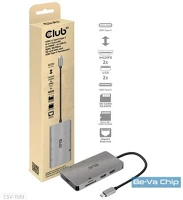 Club 3d CSV-1593 Ada  usb-c 8-1 hub dual hdmi kép