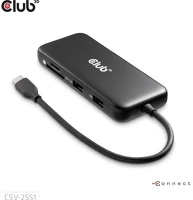 Club 3d CSV-2551 8-port 100w usb-c dokkoló fekete kép