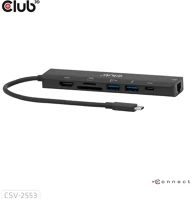 Club 3d CSV-2553 7-in-1 hub 7-port 100w usb-c dokkoló fekete kép