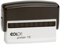 Colop 15 FEKETE Szövegbélyegző printer 15 fekete ház piros párnával 10x69 mm kép
