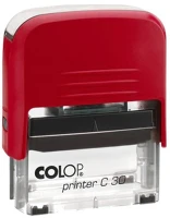 Colop 15314077 Bélyegző c30  piros átlátszó ház/fekete párna kép