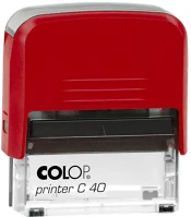 Colop 15314092 Bélyegző c40  piros átlátszó ház/fekete párna kép