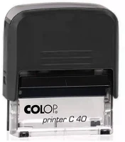 Colop 15314096 Bélyegző c40  átlátszó fekete ház/natúr párna kép