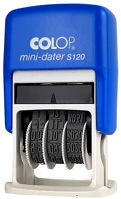 Colop BE01051206 Bélyegző dátum  s120 mini fordított sorrendű számmal kék ház fekete párna kép