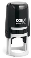 Colop H3057531 Bélyegző r30 printer  fekete ház/ kék párna kör lenyomat kép