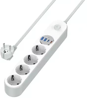 Colorway 2PD20W + 2USB QC3.0 Hálózati elosztó, CW-CHE44PDW, 4 dugalj, 4xUSB (Type-C kép