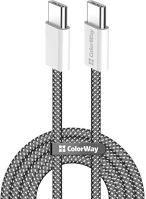 Colorway CW-CBPDCC061-BK Kábel type-c , fonott pamut, pd fast charging 60w, 3,0a 1m fekete kép