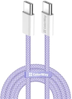Colorway CW-CBPDCC061-PU Kábel type-c , fonott pamut, pd fast charging 60w, 3,0a 1m lila kép
