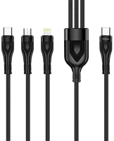 Colorway CW-CBPDU3060-BK Kábel type-c , 3b1 (lightning+microusb+type-c) 3.0a (pd60w adatok) 1.2 fekete kép