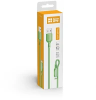 Colorway CW-CBUL042-GR Kábel, usb - apple lightning (soft silicone) 2.4a 1m green kép