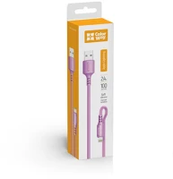 Colorway CW-CBUL044-PU Kábel, usb - apple lightning (soft silicone) 2.4a 1m lila kép