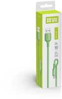 Colorway CW-CBUM042-GR Kábel, usb - microusb (soft silicone) 2.4a 1m zöld kép