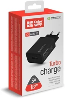 Colorway CW-CHS013Q-BK Usb töltő adapter, 1usb quick charge 3.0 (18w) black kép