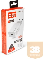 Colorway CW-CHS013Q-WT Hálózati töltő 1xusb, quick charge 3.0, 3 a, 18w, fehér kép
