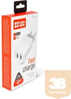 Colorway CW-CHS015-WT Hálózati töltő, ac charger 2usb auto id 2.1a (10w) white kép