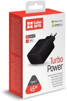Colorway CW-CHS034PD-BK Usb töltő adapter, power delivery port pps usb type-c (45w)  black kép