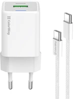Colorway CW-CHS053PDC-WT Ac töltő gan mini  30w pd port pps usb (type-c pd + usb qc4.0) kábel type-c kép
