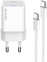 Colorway CW-CHS054PDC-WT Ac töltő gan mini  30w pd port pps usb-c fehér + kábel type-c kép
