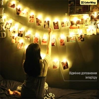 Colorway CW-LCP-40L42B Led füzér fotócsipeszes fényképtartó fényfüzér 40 led / 4,2m kép