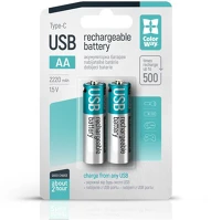 Colorway CW-UBAA-10 Aa újratölhető elem, usb-c 2200 mah 1.5b (li-polymer) (2pc.) kép