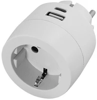 Commel 240801 A+c 3.4a 17w fehér földelt csatlakozó aljzat usb töltővel kép
