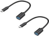 Conceptronic ABBY11B Kábel -  (usb-c to usb-a, fekete) 2db/csomag kép
