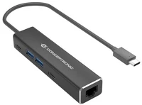 Conceptronic ABBY13B Kábel -  (usb-c to rj-45, 2xusb-a+2xusb-c, 1 gbit, szürke) kép