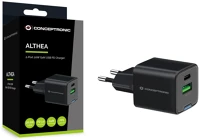 Conceptronic ALTHEA15B 2-port 20w usb charger black kép