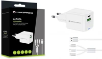 Conceptronic ALTHEA16W 2-port 33w usb charger white kép