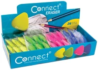 Connect C-107028 Radír  háromszögletű 24 db/kínáló doboz színes (sárga, zöld, rózsa, kék) kép
