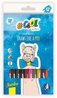 Cool by victoria COR_TVC005 Színes ceruza készlet, háromszögletű, vastag, 12 különböző szín kép