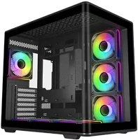 Cooler master 7*ARGB Ház atx elite 600 white 7*argb, tápegység nélkül, fekete kép