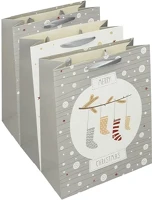 Creative 17.00057 deluxe plus l 26x32x12 cm karácsonyi színes matt glitteres szürke mintás kép