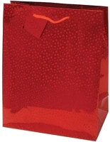 Creative 19.00248 Dísztasak  special hologram l 26x32x12 cm egyszínű piros sodort füles kép
