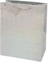 Creative 71277 Dísztasak  special hologram l 26x32x12 cm egyszínű ezüst sodort füles kép