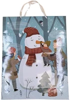 Creative 71288 Dísztasak  special xxl 47x60x16 cm karácsonyi hóemberes színes fényes szalagfüles kép