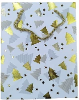 Creative 71651 Dísztasak  deluxe plus m 18x23x10 cm karácsonyi matt fóliás fehér sodort füles kép