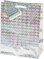 Creative 75032 Dísztasak  special hologram m 18x23x10 cm egyszínű ezüst sodort füles kép