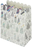 Creative 75144 Dísztasak  deluxe plus m 18x23x10 cm karácsonyi csillagos matt ezüst szalagfüles kép