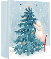 Creative 75145 Dísztasak  deluxe plus l 26x23x12 cm karácsonyi jegesmedve mintás matt glitteres szalag füles kép