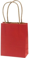 Creative 75249 Dísztasak  classic simple s 12x15x5,5 cm kraft egyszínű piros sodort füles kép
