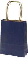 Creative 75250 Dísztasak  classic simple s 12x15x5,5 cm kraft egyszínű sötétkék sodort füles kép