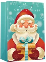 Creative 77566 Dísztasak  special xl 40,6x16,5x55 cm karácsonyi mikulás mintás színes fényes szalagfüles kép