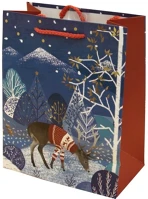 Creative VD-C-NL-007 Dísztasak  luxury xl 31x42x12 cm karácsonyi havas mintás matt zsinórfüles kép