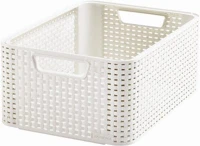 Curver COR_CSCR18B Rattan hatású kosár, 18l, törtfehér,  