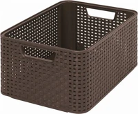 Curver COR_CSCR18SB Rattan hatású kosár, 18l, sötétbarna,  