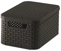 Curver COR_CSCR7SBT Rattan hatású kosár tetővel, 6l, barna, 