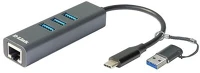 D-link DUB-2332 Átalakító usb-c + usb 3.0 + 3xusb to ethernet adapter 1000mbps , kép