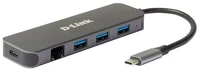 D-link DUB-2334 D-LINK USB-C HUB 3xUSB + 1xUSB-C +1xLAN, DUB-2334 kép