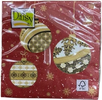 Daisy DA503XSZHTSD_GW_021701 karácsonyi szalvéta 3 rétegű, 33x33cm, 1/4 hajtás, 20db/csg piros, arany kép